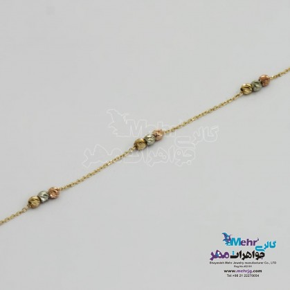 Gold Bracelet - Carved Ball Design-MB1566